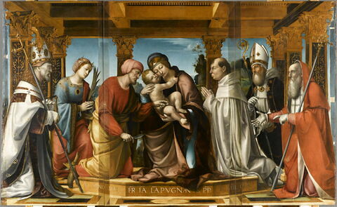 La Circoncision avec saint Ambroise, sainte Catherine, saint Baudouin, saint Jérôme et Fra Jacopo Lampugnani en donateur