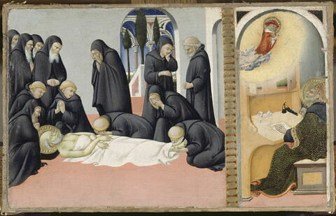 La Mort de saint Jérôme en présence de ses disciples et son apparition à l'évêque Saint Cyrille de Jérusalem