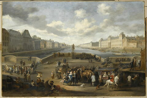 Vue de Paris et de la Seine, prise du milieu du Pont-Neuf. À droite, le palais du Louvre, image 1/1