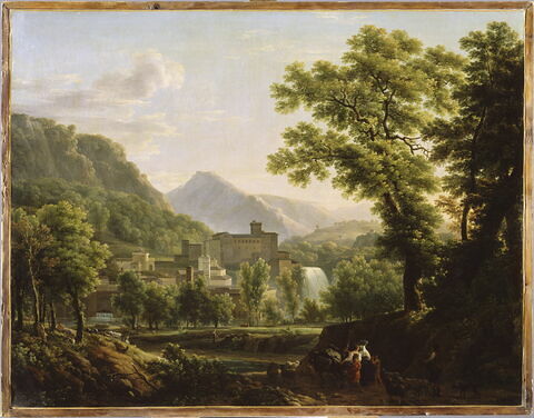 Vue de l'île de Sora, dans le royaume de Naples (Isola del Liri, près de Sora).