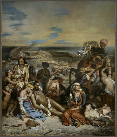 Scènes des massacres de Scio. Familles grecques attendant la mort ou l'esclavage, image 1/23