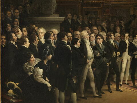 Charles X distribuant des récompenses aux artistes exposants du salon de 1824 au Louvre, le 15 Janvier 1825., image 7/9