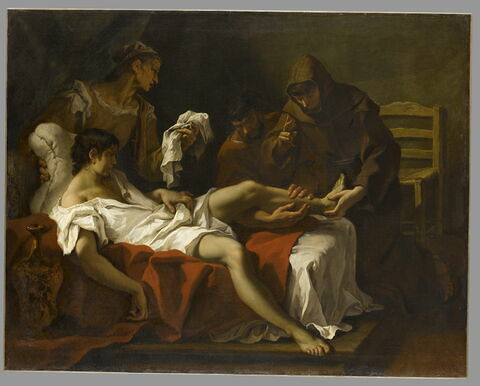Saint Antoine de Padoue guérissant un jeune homme qui s'était amputé le pied pour se punir d'avoir frappé sa mère, image 1/2