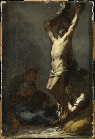 Le Christ sur la croix. La Madeleine et la Vierge sont à ses pieds, image 1/2