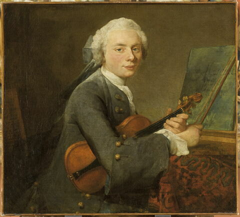 Le Jeune homme au violon.Charles Théodose Godefroy (1718-1796), fils aîné du joaillier Charles Godefroy., image 3/4
