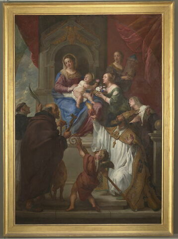 La Vierge et l'Enfant Jésus avec les saints Dominique, Antoine, Augustin et les saintes Monique, Dorothée et Barbe, image 2/3