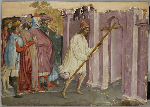 L'Empereur Héraclius en chemise et pieds nus rapporte la croix à Jérusalem