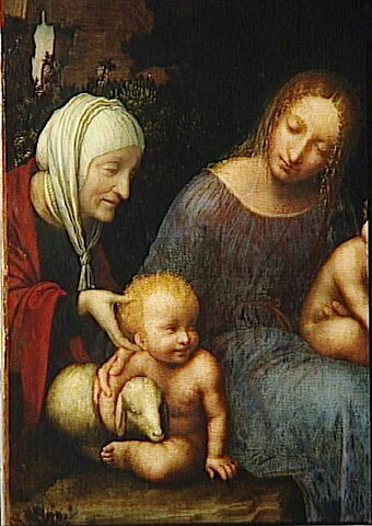 La Vierge et l'Enfant Jésus avec sainte Élisabeth, le petit saint Jean Baptiste et saint Michel, dit La Vierge aux balances, image 3/7