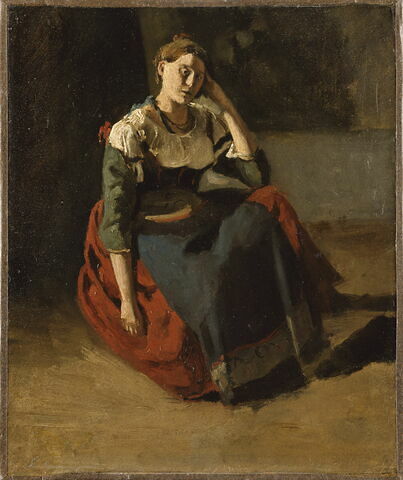 Italienne assise, accoudée sur son genou., image 3/3