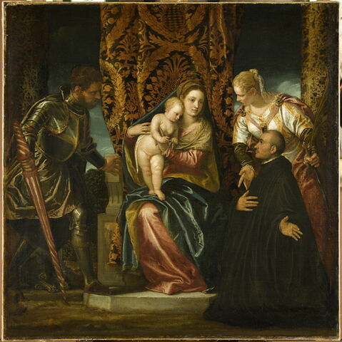 Vierge à l'Enfant avec saint Georges et sainte Justine présentant un bénédictin agenouillé