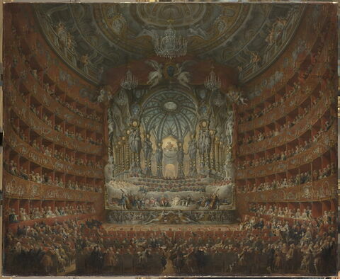 Fête musicale donnée par le cardinal de La Rochefoucauld au théâtre Argentina à Rome, le 15 juillet 1747, à l'occasion du mariage du Dauphin, fils de Louis XV, avec Marie-Josèphe de Saxe