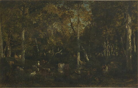 Intérieur de forêt, dit Le Vieux Dormoir du Bas-Bréau (forêt de Fontainebleau), image 1/1