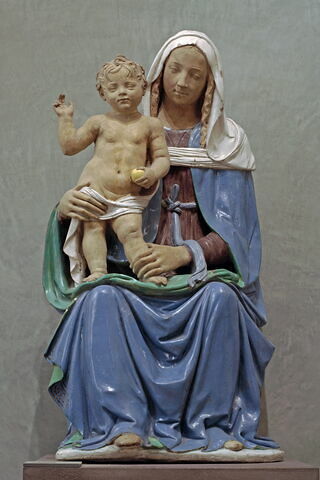 La Vierge assise tenant l'Enfant debout sur le genou droit, image 1/5