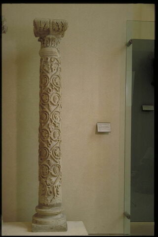 Colonne décorée de pampres et couronnée d'un chapiteau composite, avec base et tailloir, image 8/11