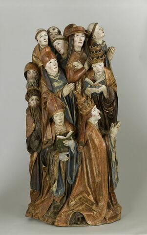 Deux papes, un cardinal, un évêque, un chanoine et sept moines en prière, image 1/8