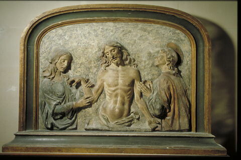 Le Christ mort adoré par saint Jean l'Évangéliste et la Madeleine
