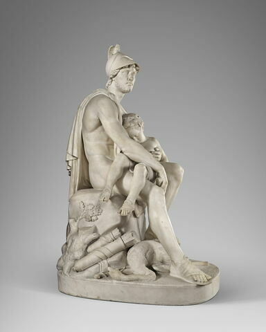 Métabus, roi des Volsques, fugitif  : il tient sur ses genoux sa fille endormie, image 12/22