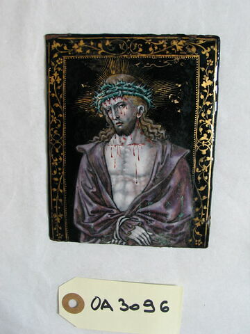 Plaque rectangulaire : le Christ de Pitié, pendant de la plaque OA 3095 "La Vierge de douleur"