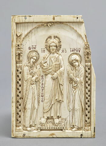 Partie centrale d'un triptyque : Christ entre la Vierge et saint Jean-Baptiste (Déisis), image 1/4