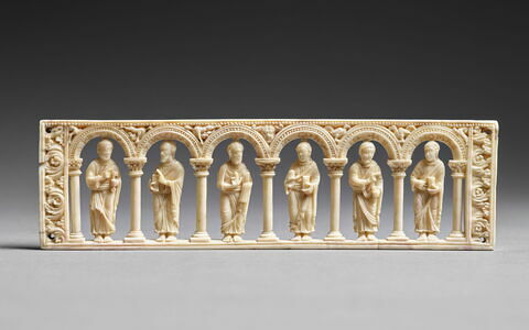 Plaque provenant d'un autel portatif : les saints Jacques, Philippe, Barthélemy, Matthieu, Simon et Jude Thaddée, image 3/9