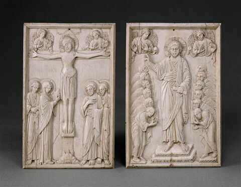 Plaques : Crucifixion (A) ; Mission des apôtres (B), image 1/2