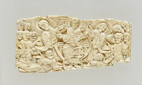 Fragment d'une plaque : Le Christ en gloire au milieu des apôtres (Ascension?), image 1/3