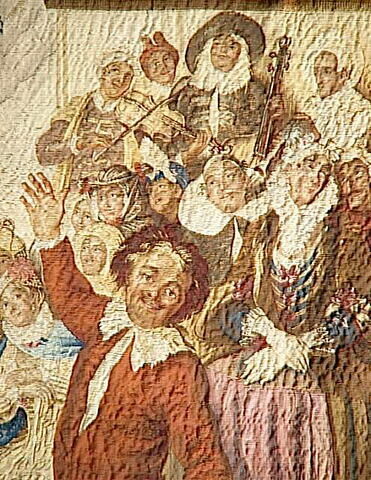 Le Bal de Barcelone, de la tenture de l'Histoire de Don Quichotte aux armes de la famille d'Argenson du  comte d'Argenson, image 11/17