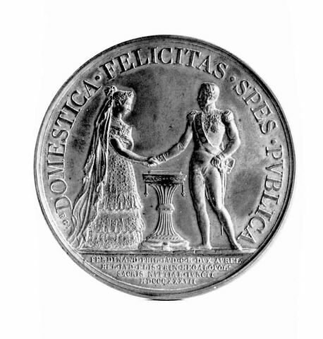 Médaille : Mariage du duc d'Orléans, cliché de revers