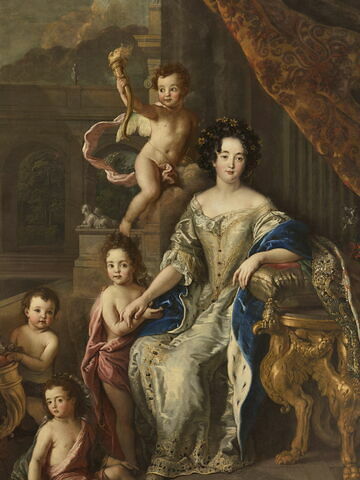Portrait d'Anne de Bavière, princesse palatine, princesse de Condé, avec ses enfants Marie-Thérèse, Louis, Anne et Henri, image 1/18