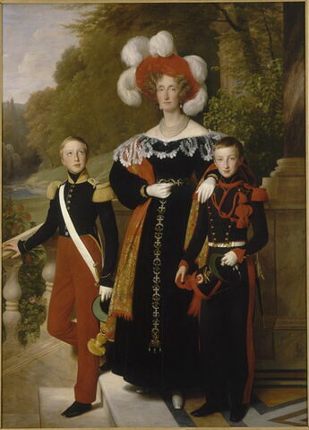 La Reine Marie Amélie, le duc d'Aumale et le duc de Montpensier, image 1/1