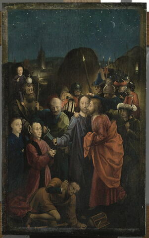 Le Baiser de Judas et l'Arrestation du Christ avec Dreux I Budé  et son fils Jean présentés par saint Christophe, image 1/1