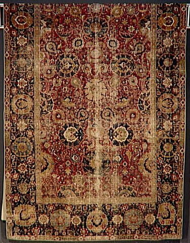 Tapis à décor d'arabesques et de fleurs de lotus dit  "herati" : "tapis Seligman"