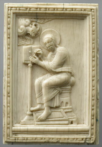 Plaque d'un ensemble de quatre : symbole de l'évangéliste Luc