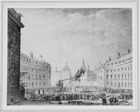 Statue de Louis XIV abattue place de Victoires (11-13 août 1792)