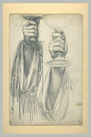 Etudes d'une main tenant un calice : la main de saint Hyacinte, image 1/1