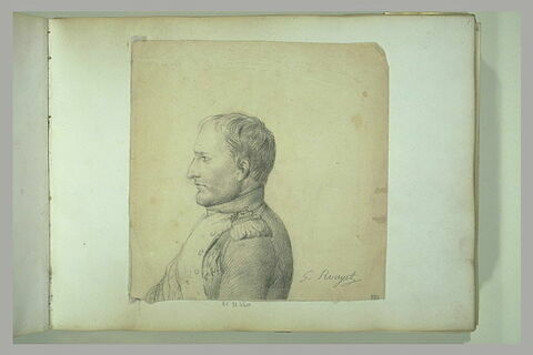 Portrait de Napoléon, vu en buste, de profil à gauche