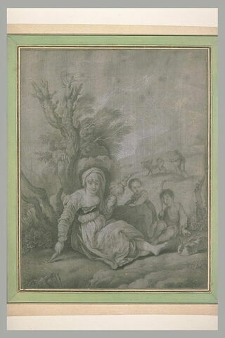 Eve filant et Adam labourant avec Caïn et Abel, image 1/1