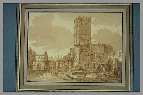 Les ruines de l'Hôtel de ville d'Amsterdam, après l'incendie de 1652