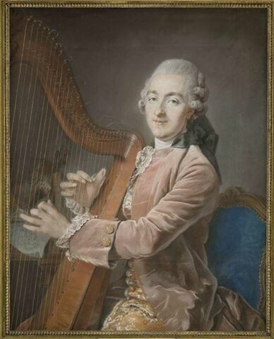 Portrait de Gardel l'ainé, jouant de la harpe., image 1/2