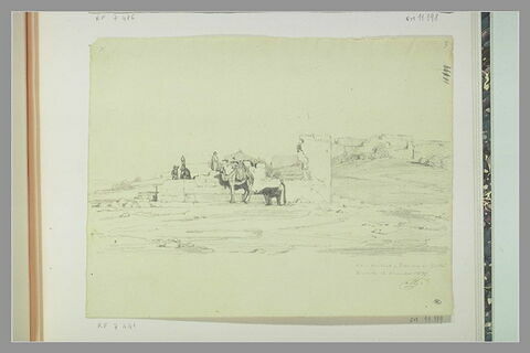 Un puits animé de figures, dans un paysage  en Galilée