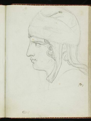 Tête d'adolescent, de profil à gauche, coiffée d'un bonnet phrygien, image 1/1