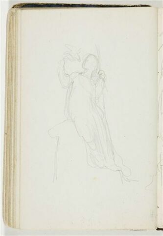 Figure assise accueillant une colombe, image 1/3