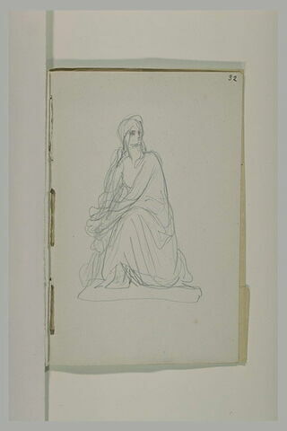 Femme assise, étude de statue