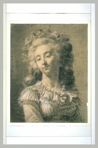 Portrait d'une jeune femme coiffée à la manière de Marie Antoinette