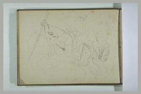 Un cavalier brandissant une lance, et trois études d'une femme, en buste, image 1/1