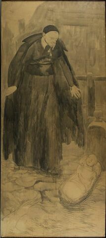 Saint Vincent de Paul trouvant un enfant dans un couffin