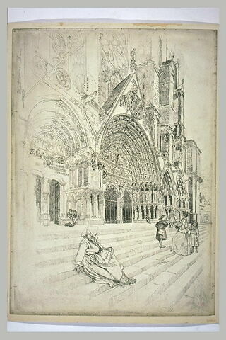 La cathédrale de Bourges : la porte centrale du portail occidental
