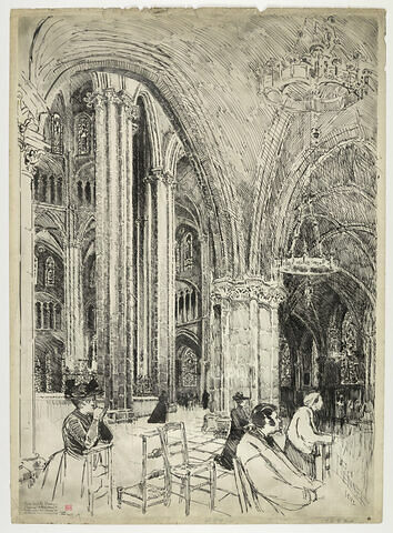 La cathédrale de Bourges : l'abside, les fenêtres hautes et le triforium