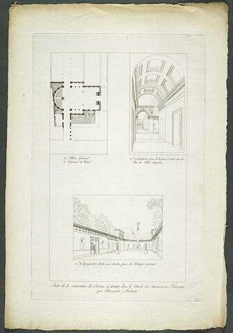 Plan général et deux vues du château d'Anet