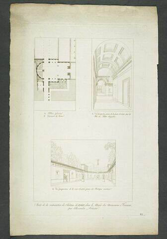 Plan général et deux vues du château d'Anet, image 1/1